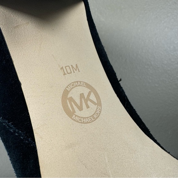 Michael Kors Lesley suede Boots Knee-High Black Heels - Picture 8 of 10